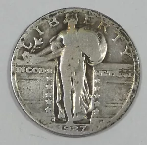 Cuarto de dólar Standing Liberty 1927-D BUENO plata 25c - Imagen 1 de 4