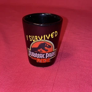 Jurassic Park the Ride  "I Survived"  Shot Universal Studios Glass Souvenir - Picture 1 of 2