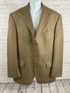 Andrew Fezza 3 Button Golden Brown Silk Super 100s Wool Jacket Blazer 42L READ - Picture 1 of 12