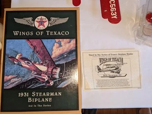 ERTL Texaco 14 No. 3 NC563Y Die-Cast Red Model Bi-Plane Coin Bank 1931 Stearman - Picture 1 of 4