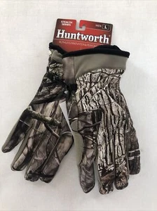 Huntworth Hidd'n Camo Midweight Hunt Gloves Stealth Series Fleece Lined Men's Lg - Picture 1 of 4