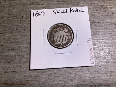 1867 Shield Nickel 5 Cent Nickel Early US Nickel Coin 072224 71tk - Image 1 of 4