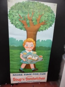 c.1960 Campbell Soup Kids Advertising Poster Big 48" x 24" Vintage Original - Picture 1 of 9