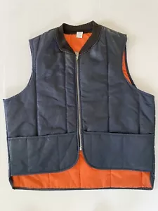 Vintage Lined Blue Fishing Vest Size XL Emar Zipper 100% Nylon - Picture 1 of 8