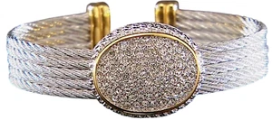 Emma Skye Jewelry Designs 2-Tone Crystal Rope Bangle - Picture 1 of 3