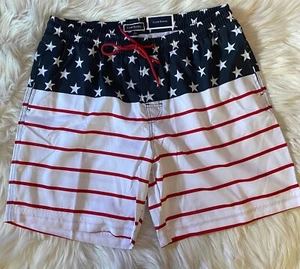 Bañador Club Room Para Hombres Americana 7' Entrepierna LG Rojo Blanco Azul Nuevo con Etiquetas $45 Bx13 - Imagen 1 de 9