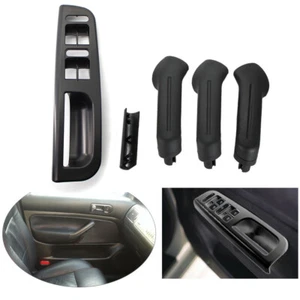 RHD Black Set Interior Door Grab Handle Cover Trim Fit For VW Golf MK4 1998-2005 - Picture 1 of 8