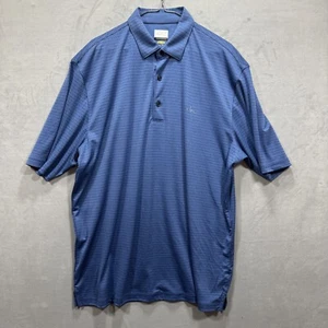 Greg Norman Men’s  Polo Shirt Adult XL Blue Striped Play Dry Golf - Picture 1 of 9