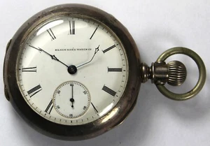 1884 Elgin HH Taylor Grade 80 18s 15j RAILROAD Coin Silver Pocket Watch - Repair - Picture 1 of 6
