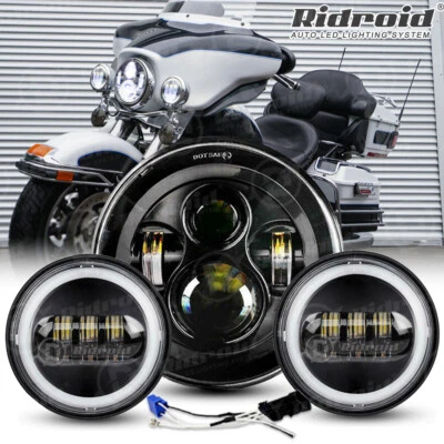 7" LED Headlight & Passing Lights For Harley Electra Glide Ultra Limited FLHTK - Image 1 of 4