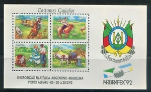BRAZIL 1992 - Stamps Souvenir Sheet Stamp Exhibition ARBRAFEX '92 - MNH - Picture 1 of 1