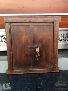 Antique Original Wooden Hand Crafted Window Door Framed With Antique Brass Lock - Picture 1 of 12