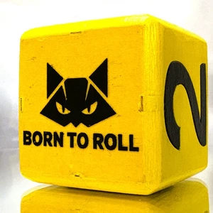 Cruising Cat - BORN TO ROll - Backgammon Doubling Cube 36mm - Picture 1 of 12