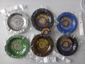 6 THE BULLDOG CAFE AMSTERDAM Metal Ashtrays Ashtrays + 1 Box Coffee Shop - Picture 1 of 8