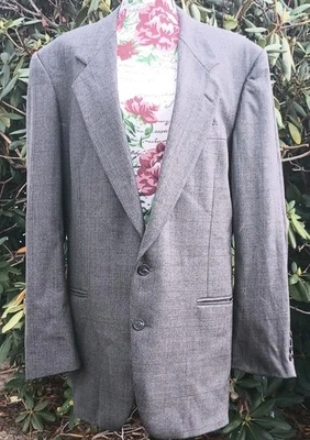 Lord & Taylor 38R серый 2 пуговицы шерсти костюм куртка винтажный союз США сделано саржи - Изображение 1 из 4