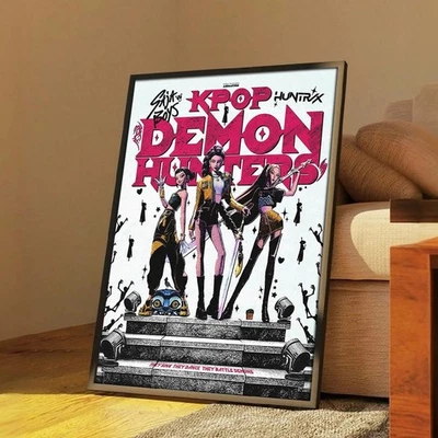 KPop Demon Hunters 2025 Movie Poster Musical Wall Art Decor, Noframe - Image 1 of 2