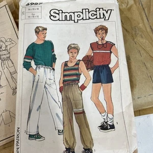 Simplicity 6927 Teen Boys 14-16-18 Vintage Pants Shorts Pullover Shirt 1985 - Picture 1 of 3
