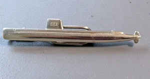 Clip de corbata submarino barco eléctrico de plata de ley Bastian Bros 2,75" - Imagen 1 de 8