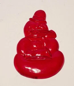 Cortador de galletas de plástico de tía roja de los años 50 muñeco de nieve Navidad transparente 5" - Imagen 1 de 7