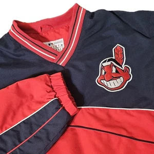 Cleveland Indians CHIEF WAHOO STITCHED M Pullover Side Zip Jacket STARTER STYLE - Picture 1 of 8