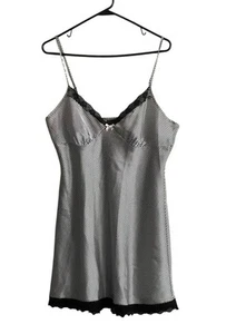 Apt 9 Lace Trim Babydoll Slip Dress Women Sz L Satin Fairy Floral Whimsigoth Y2k - Picture 1 of 6