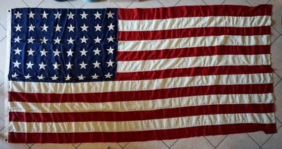 US WWII Grand DRAPEAU Originale 48 étoiles, 280 x 138 cm - USN - ARMY - WWII - Photo 1/4