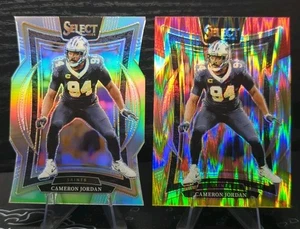 2024 Panini Select Cameron Jordan Concourse Silver Die-Cut & Red& Yellow Shock - Picture 1 of 4