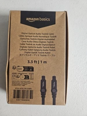 Versatile 3.3ft Toslink Optical Audio Cable for Sound Bar and TV Connection - Image 1 of 2