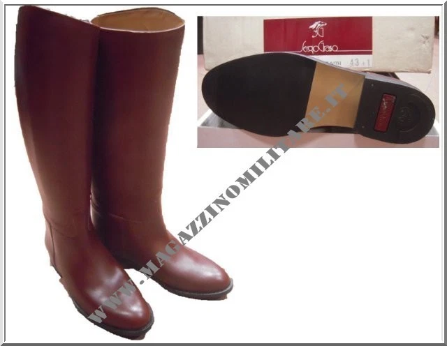 Stivali alti pelle IT da Ufficiale equitazione marrone Sergio Grasso suola cuoio Foto 1 de 4