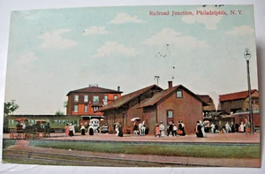 1906 Railroad Junction Depot, Philadelphia, N.Y. Postcard (No. 2) - Picture 1 of 2