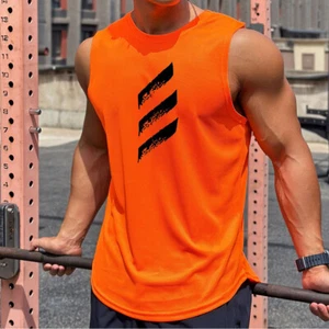 Men Gym Muscle Singlets Workout Tank Top,Bodybuilding Fitness Sleeveless T-shirt - Picture 1 of 27