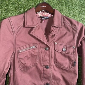 Patagonia Jacket Womens Small Brown Denim Button Up - Picture 1 of 9