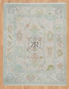 Moderner Vorleger Beige, Oushak Teppich 8x10, Sherwood Grün Türkischer Teppich für Schlafzimmer. - Bild 1 von 7