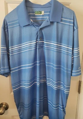 Men's Ben Hogan Performance Golf Polo Shirt Blue Striped Size XL - Image 1 of 4