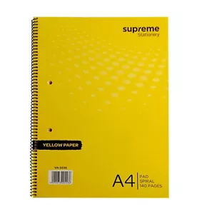 A4 Legal Pad Ruled 70 Sheets 140 Pages 80gsm Paper Memory Aid Spiral Refill Pad - Picture 1 of 12