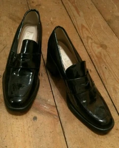 Vintage Black Patent Court Shoes UK size 7 - Picture 1 of 8