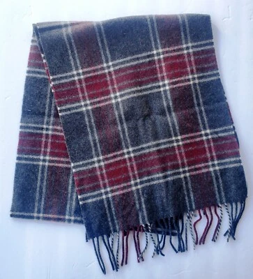 Jos. A. Bufanda Bank 100 % cachemir - gris/rojo a cuadros Foto 1 de 3