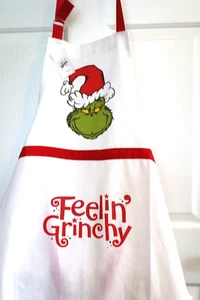 Department 56 Dr. Seuss Feelin' Grinchy Kitchen Cooking Apron, 24" x 36" NWT - Picture 1 of 6