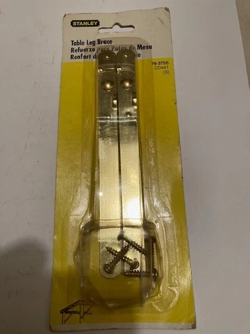 Vintage Stanley #76-3755 Table Leg Braces New NOS / ORIGINAL PKG -  Brass Plated Cover