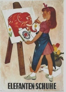 Original vintage poster GIRL DRAWING ELEPHANT SHOES c.1950 - Picture 1 of 1