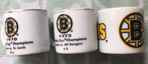 3 NHL Mini Ceramic Mugs Boston Bruins Cover