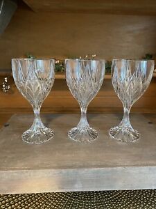 Set of 3 Mikasa Crystal Park Ridge Water/Wine Goblets/Glasses 6 3/4" ~NICE~