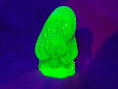 Vaseline Green Uranium Glass  Sad Long Eared Pup Id Sad 125877 • 6.97$