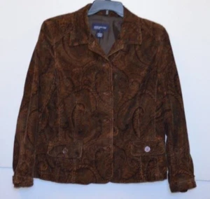 Chaqueta Jones New York Signature Paisley Marrón Forrada Talla L - Imagen 1 de 7