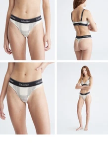 NUEVO CON ETIQUETAS Calvin Klein Mujer (X-LARGE) TANGA ALGODÓN MODERNO F3786-102 - Imagen 1 de 10