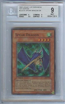 SPEAR DRAGON YUGIOH 1ST EDITION LOD-035 HOLOFOIL BKT GRADED MINT 9  SECRET RARE! - Image 1 of 2