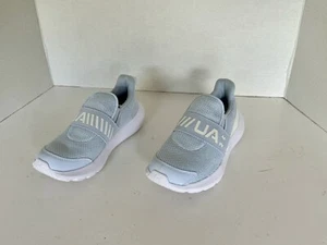 New Under Armour Surge 3 Slip Girls Preschool Running Sneaker Blue White 1.5Y - Picture 1 of 8