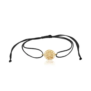 Handmade 925 Silver Gold Plated Chakra Designer Dark Blue Thread Bracelet - Picture 1 of 2