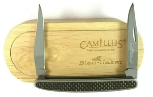 Camillus Muskrat Knife Blac Jaket Black Jacket + Wood Box 7347-OP - Picture 1 of 9