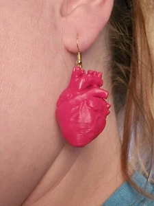 Anatomical HEART 3D Printed Earrings - Picture 1 of 4